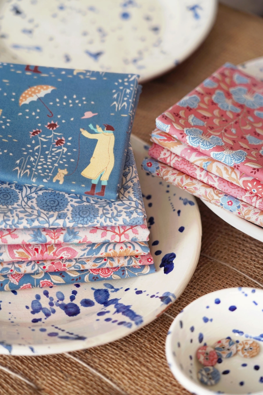 Tilda Patchwork Stoff Baumwolle - Aella Blue